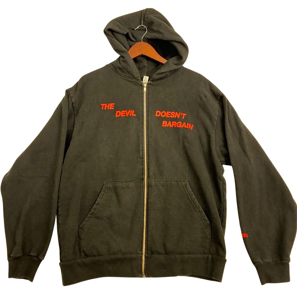 Alec Benjamin The Devil Doesn't Bargain Hoodie Black Full Zip Merch Size XL